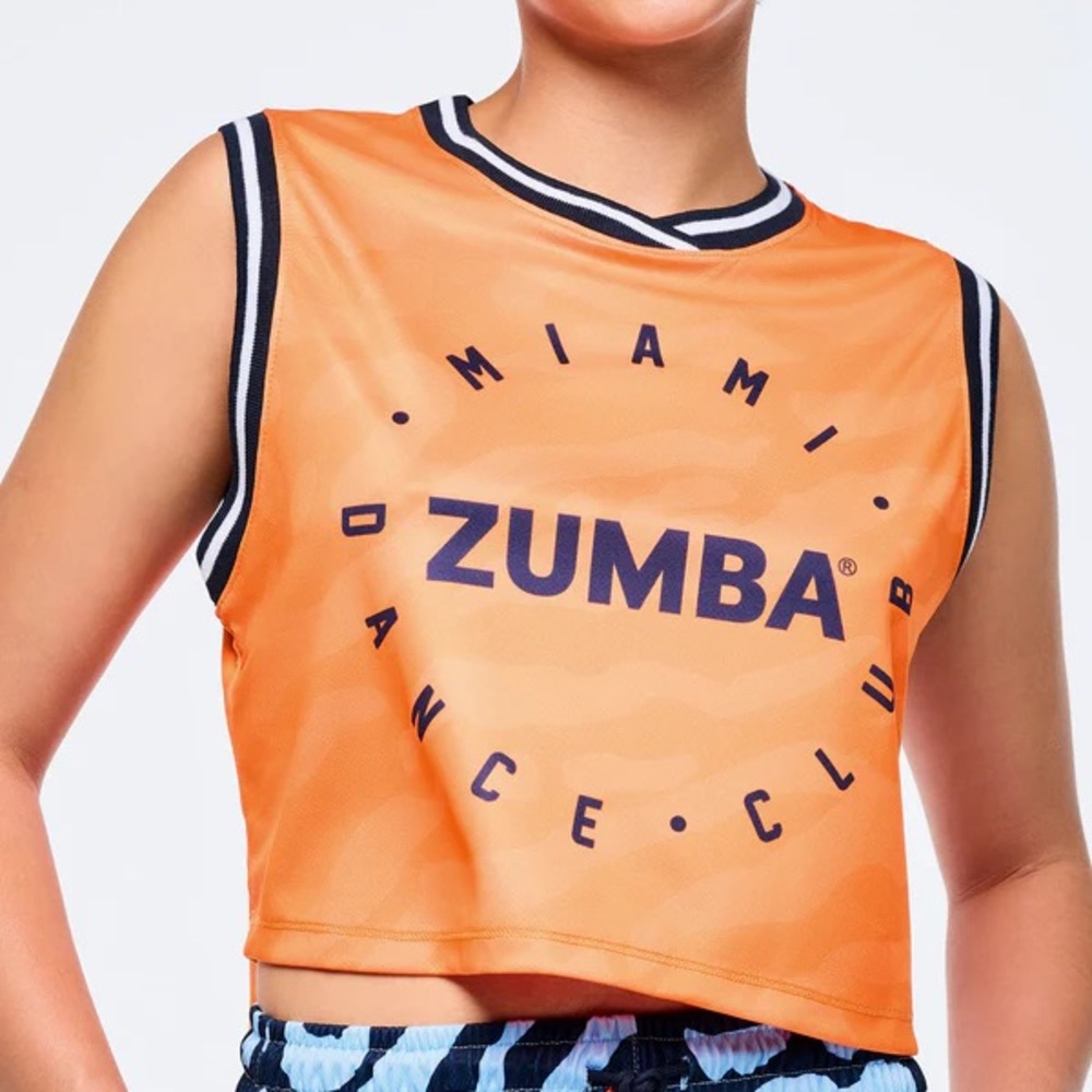 Zumba Fitness Miami Dance Club Orange Crop Top